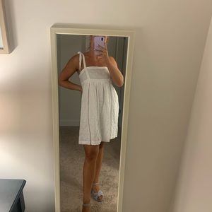 Old Navy tie strap white babydoll dress NWT